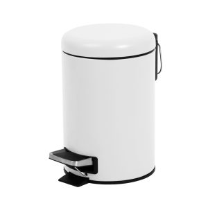 5ltr. DOME COVER PEDAL BIN SOFT CLOSING WHITE 27.5x20.4x27cm