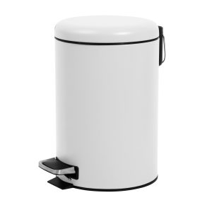 12ltr. DOME COVER PEDAL BIN SOFT CLOSING WHITE 33x25x38cm
