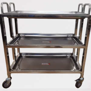 FOLDED THREE PAN S/S DINING CART 85x52.5x90.5cm