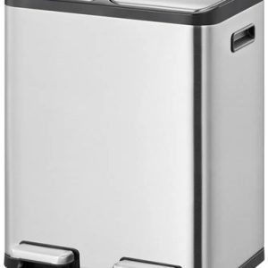60lt.(30L+30L) S/S RECTANGLE PEDAL BIN SOFT CLOSE L52.5cmXD38cmXH66.5cm